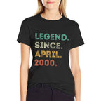 25 Years Old Legend Since April 2000 25th Birthday  Graphic-printed T-Shirt