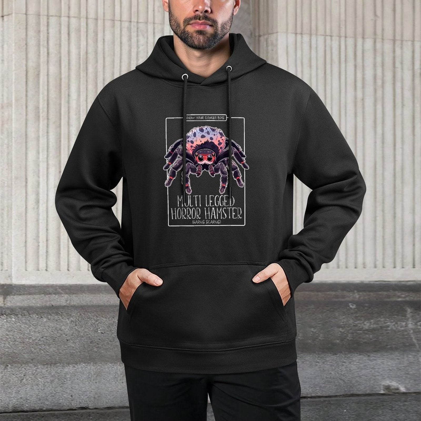 Multi-Legged Horror Hamster  Funny Cute Tarantula Meme Customizable Surface Hoodie