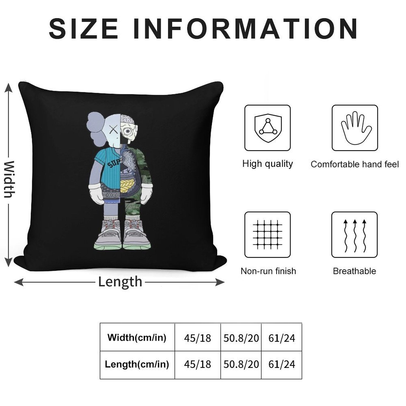 Half Robot Soft Luxury Feel Throw Pillow