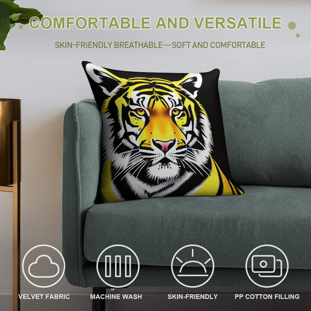 The Tiger Soft Reinforced Edging Throw Pillow