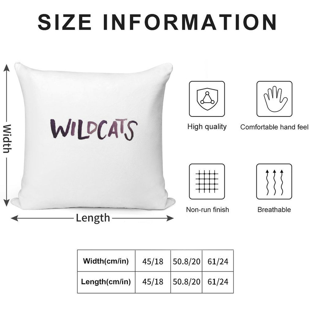 Wildcats Soft Hidden Zipper Throw Pillow