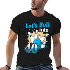 Rolling Into 40 Bowling 40th Birthday  Classic T-Shirt