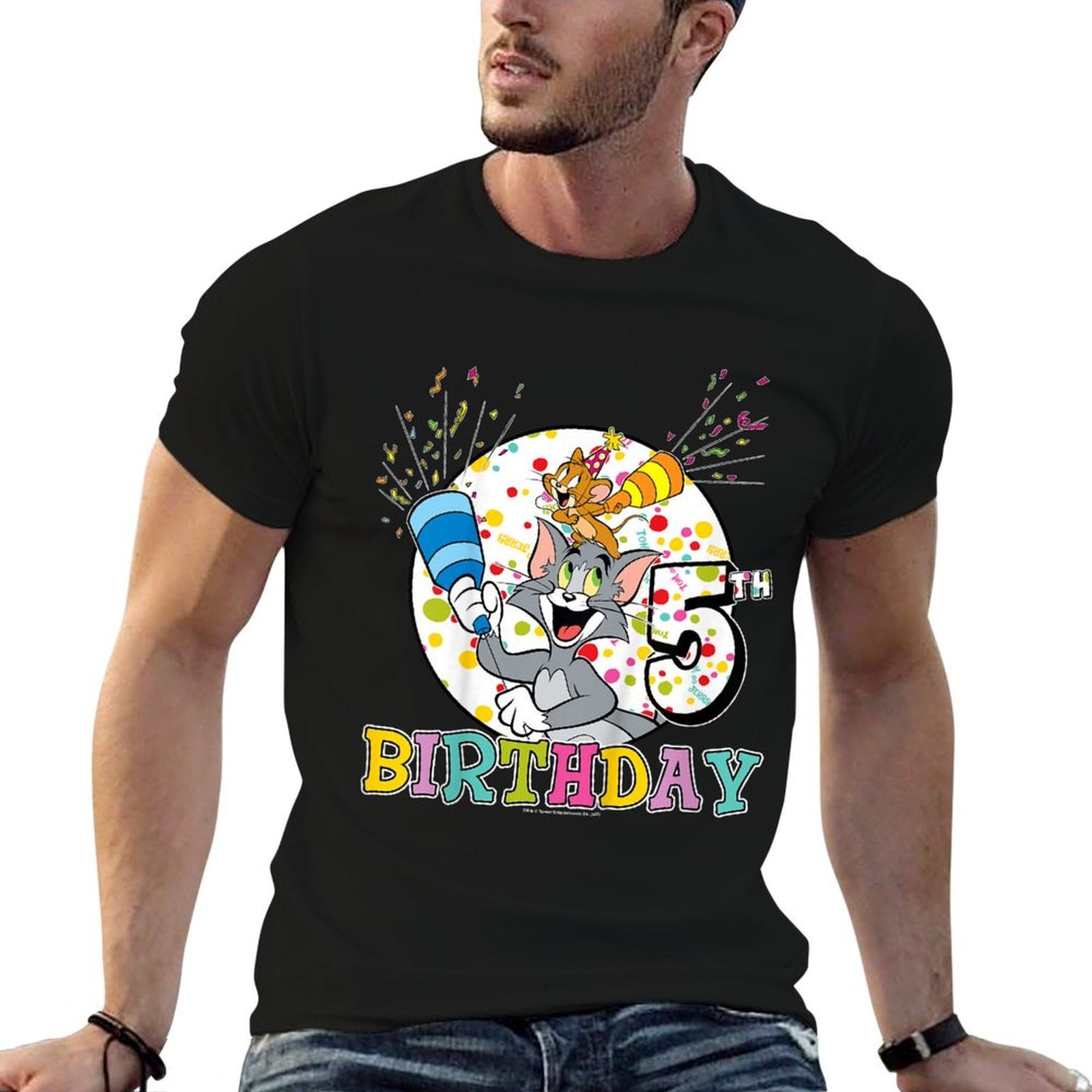 Tom And Jerry 5th Birthday Portrait  Lightweight T-Shirt