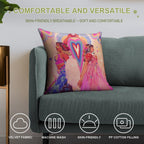 Valentine Rainbow Soft Short Plush Fabric Throw Pillow