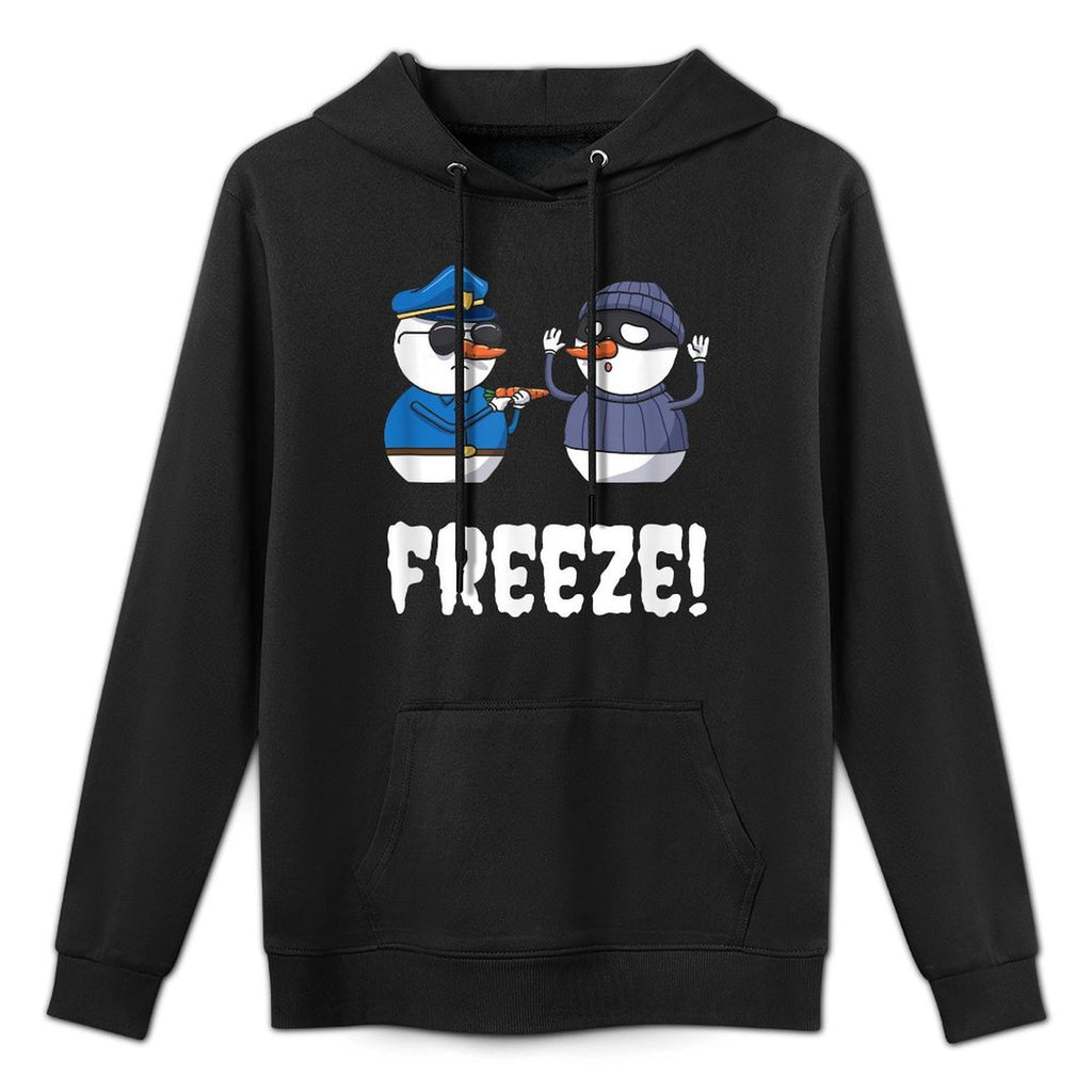 Funny Police Officer Freeze Snowman Policeman Christmas Xmas Adjustable Hood Hoodie