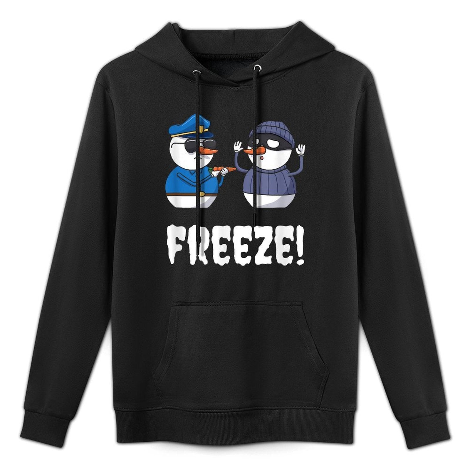 Funny Police Officer Freeze Snowman Policeman Christmas Xmas Adjustable Hood Hoodie