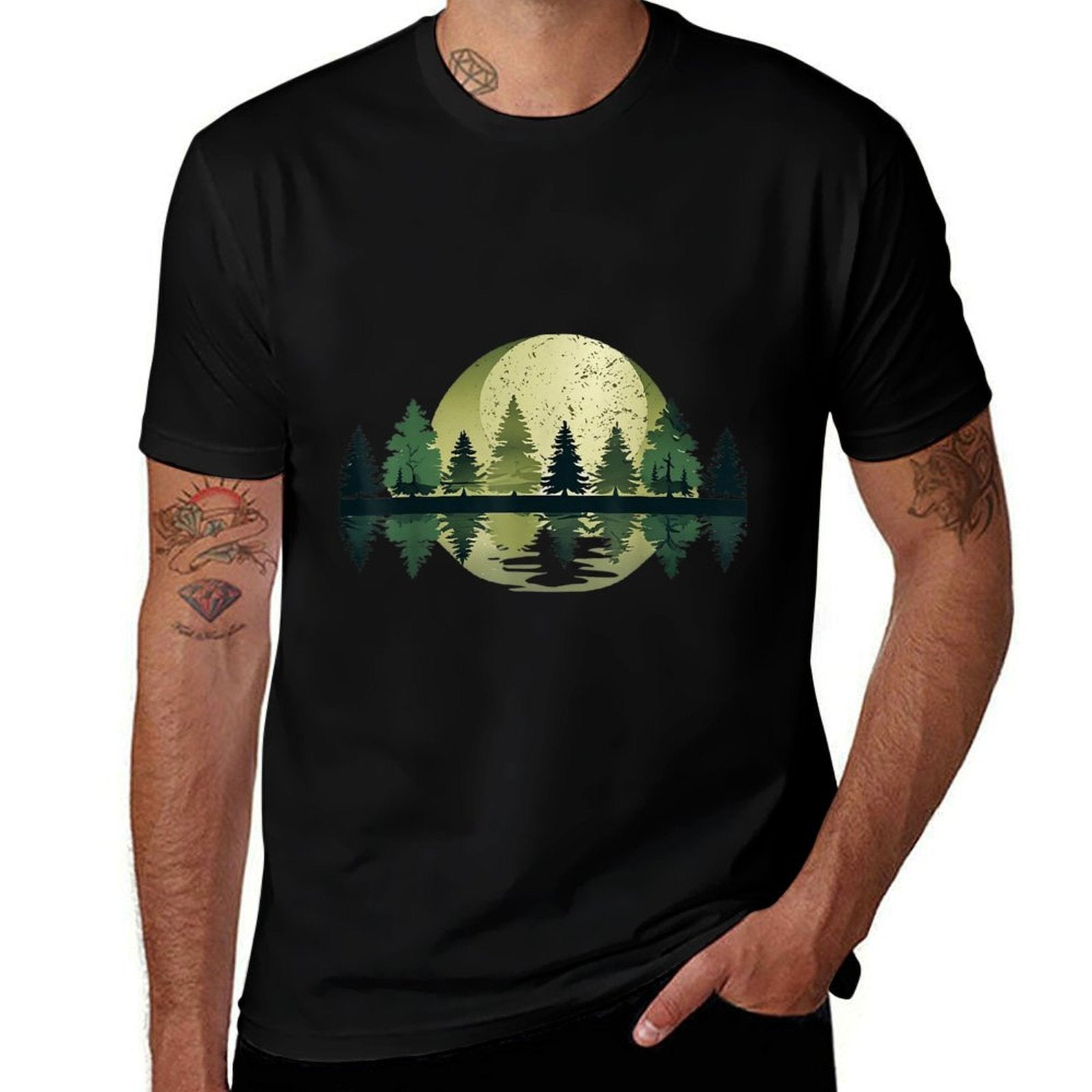 Vintage Trees Wildlife Nature Forest Lover Men Women Kids  Vintage-inspired T-Shirt