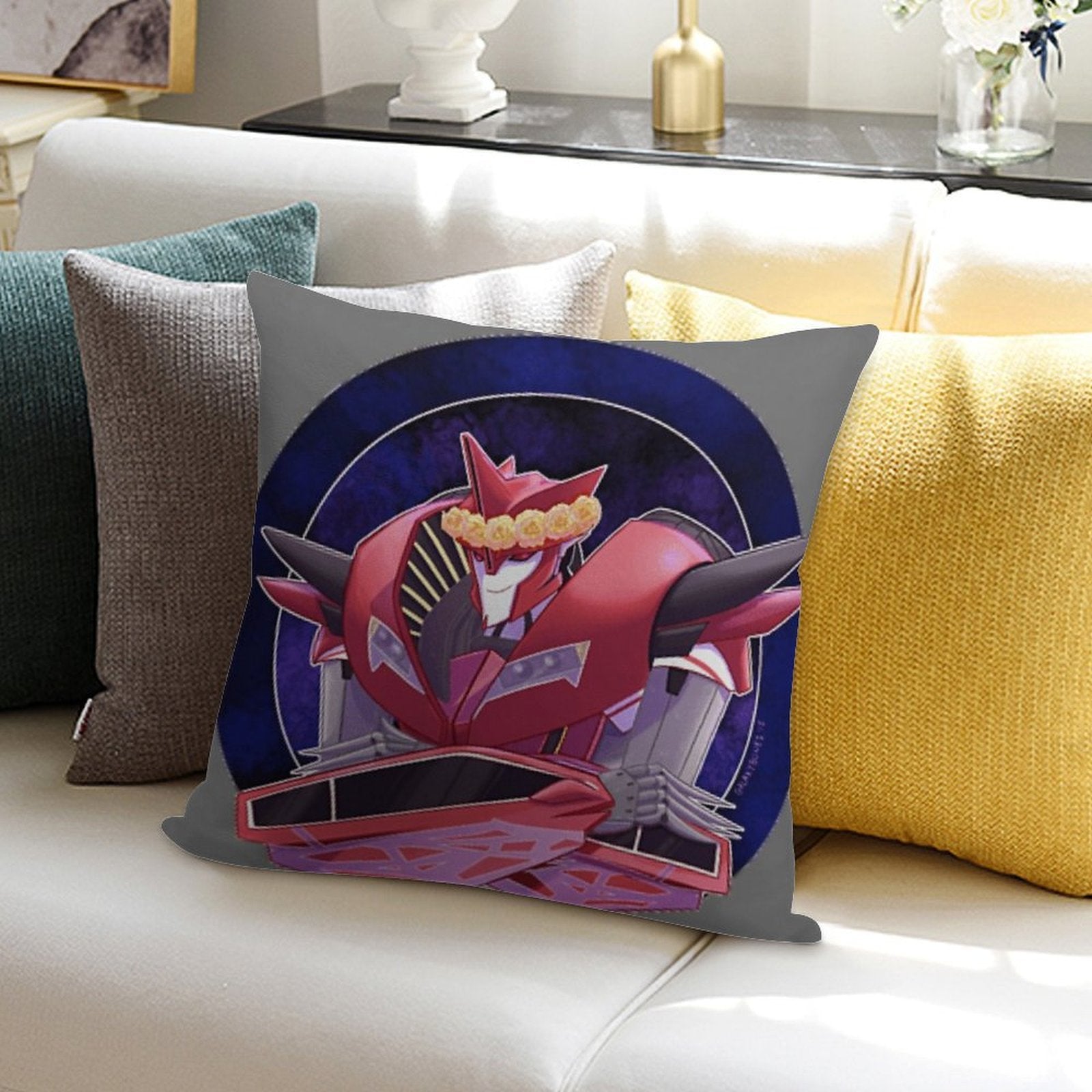 Knockout (Transformers) Soft Fade-Resistant Throw Pillow