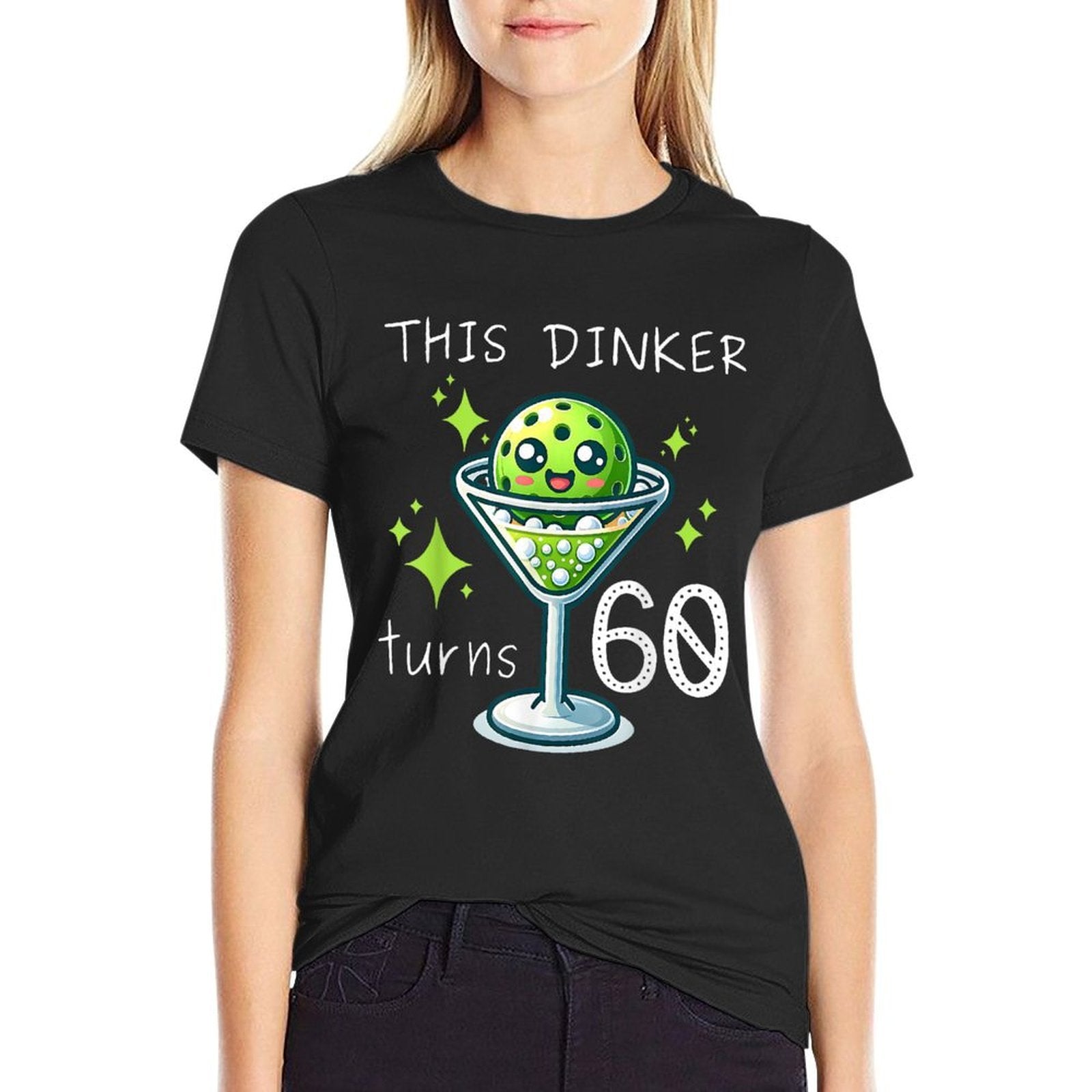THIS DINKER TURNS 60 PICKLEBALL 60TH BIRTHDAY  Fade-proof Color T-Shirt