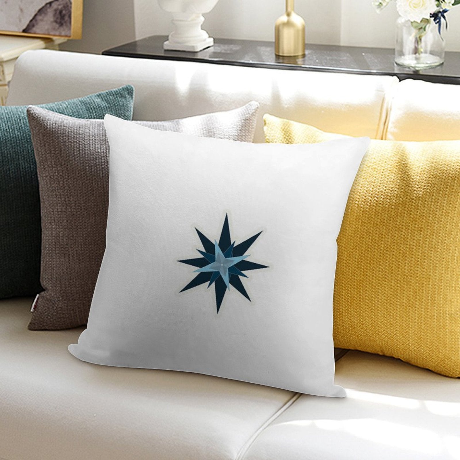 Moravian Star Sticker Soft Washable Throw Pillow