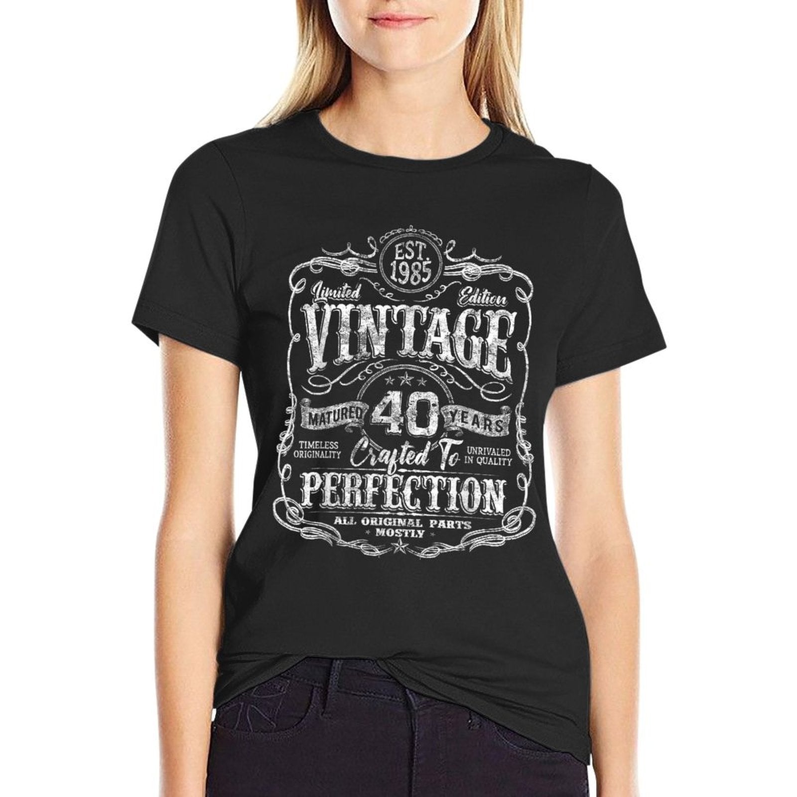 Vintage 1985 Limited Edition 40 Year Old 40th Birthday  Oversized Silhouette T-Shirt