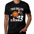 13th Basketball Birthday Thirteen Year Old Basketball Player Premium  Tagless Design T-Shirt