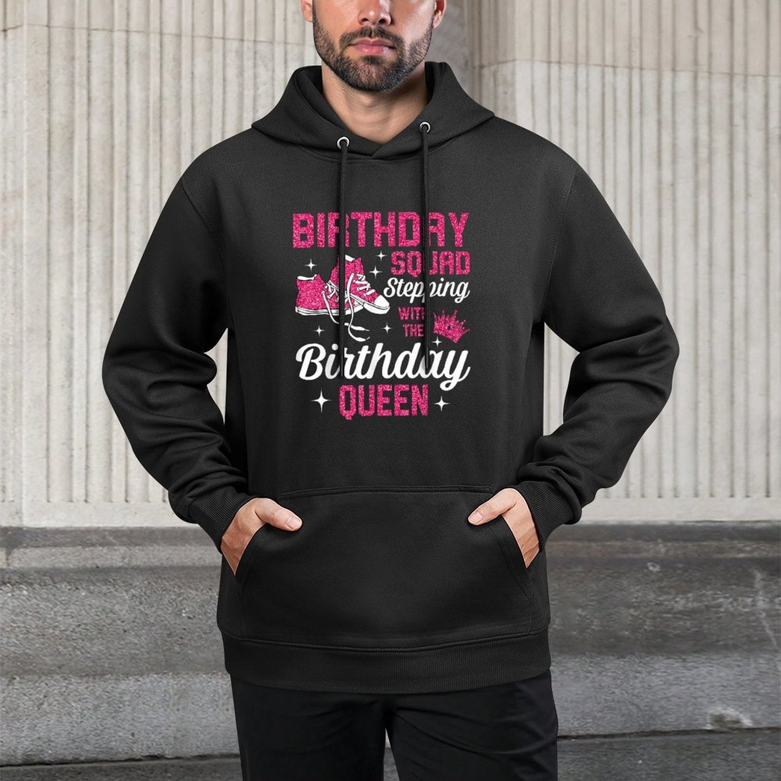 Birthday Squad Sneaker Shoe Stepping With The Birthday Queen All-Day Comfort Hoodie