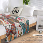 Colorful Whimsical Butterflies And Flowers Puzzle Travel-friendly Throw Blanket