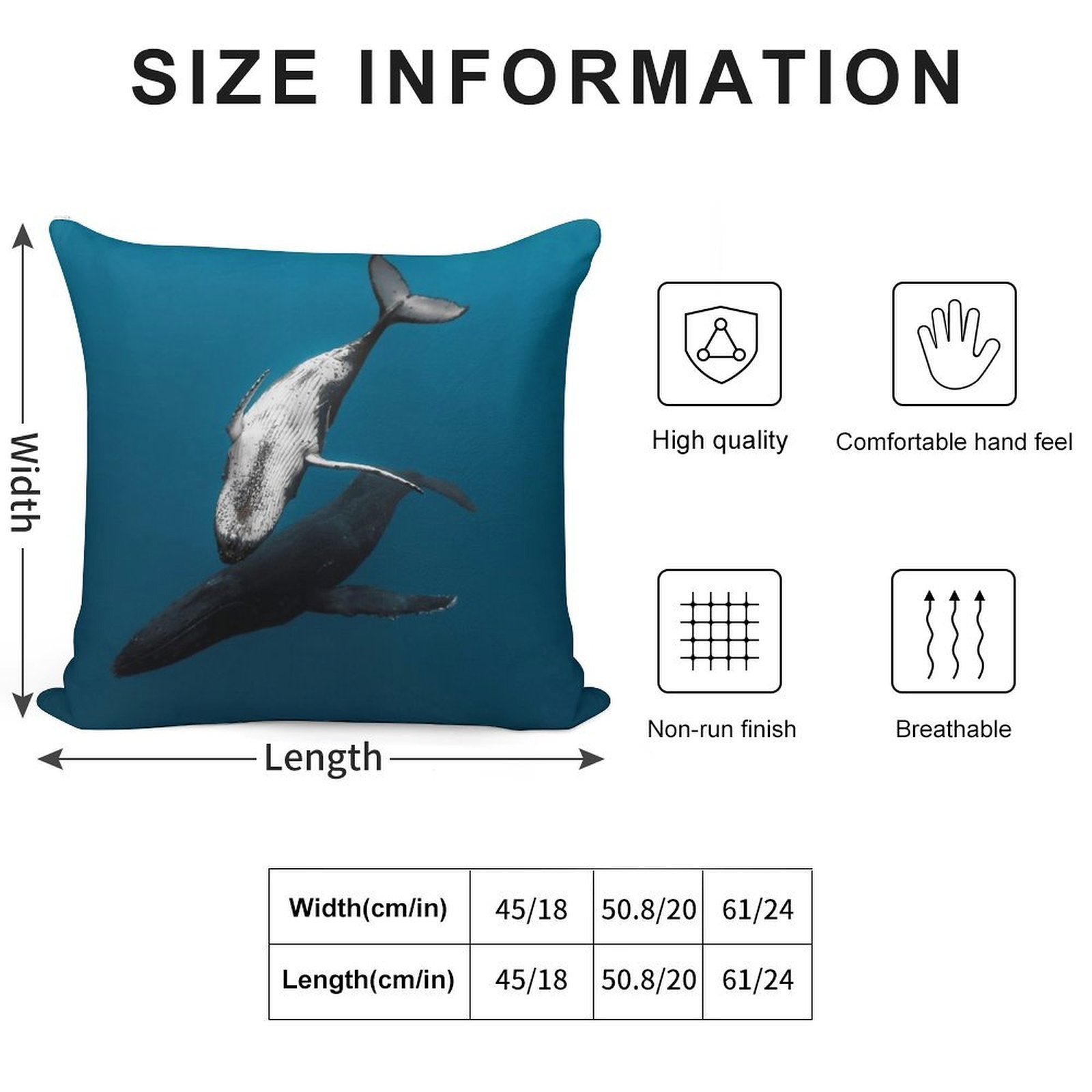 Whale Love Soft Gift Ready Throw Pillow