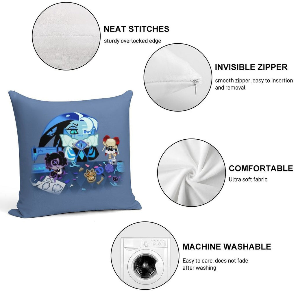 Shroomie Shadow Milk Cookie Soft Warmth Comfort Throw Pillow