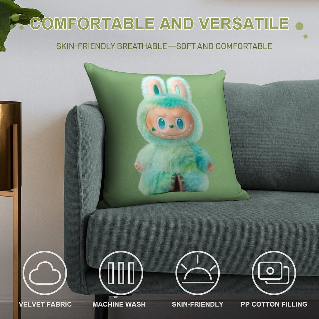 Cute Labubu Soft Decorative Cover Throw Pillow
