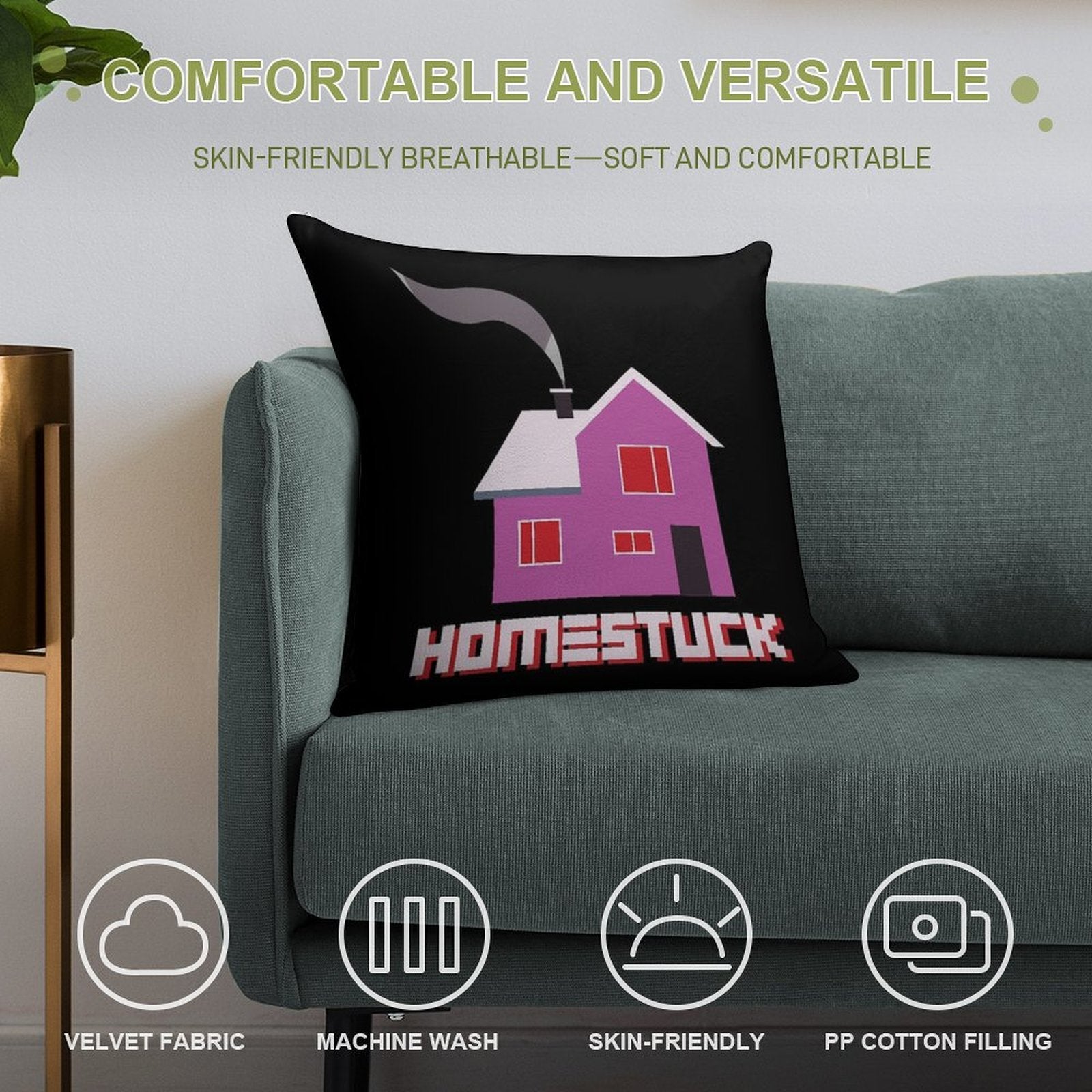 Homestuck Home House Book 4 Colors Soft Fade-Resistant Throw Pillow