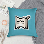 White Pixel-Cat Soft Home Decor Throw Pillow