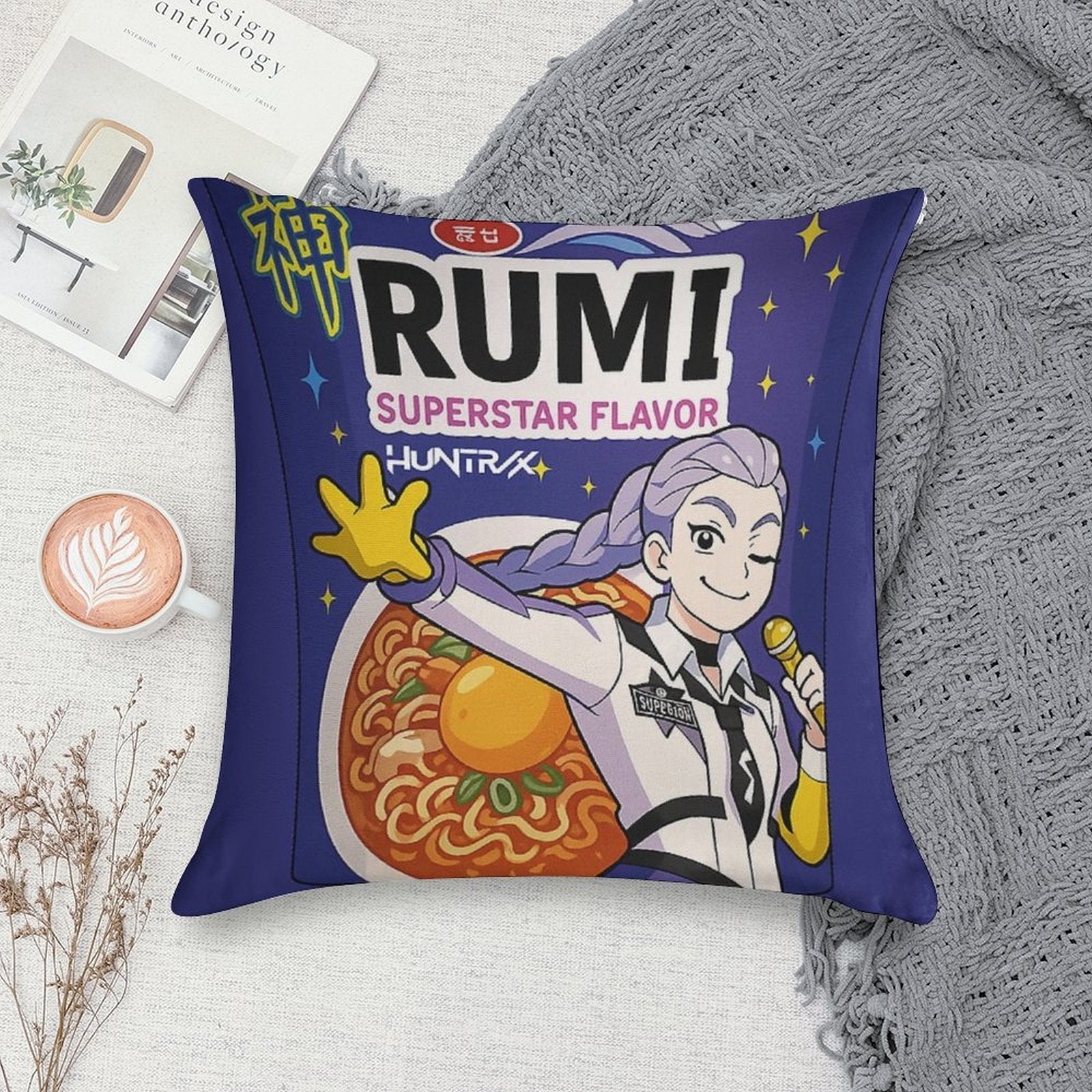 Rumi Ramen Flavor Soft High-Density Material Throw Pillow