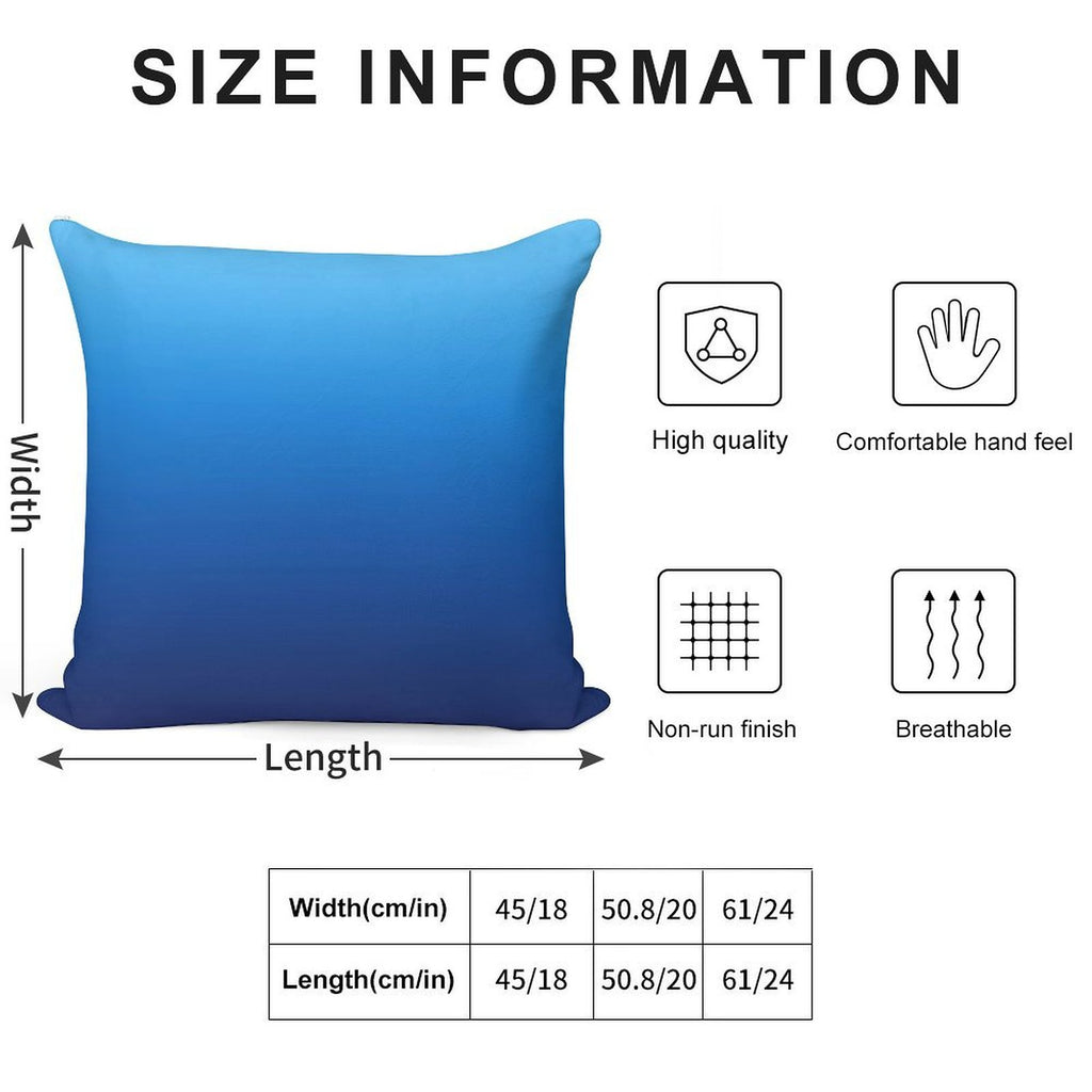 Deep Sea Gradient Soft Washable Throw Pillow