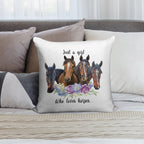Just A Girl Who Loves Horses A Soft Warmth Comfort Throw Pillow