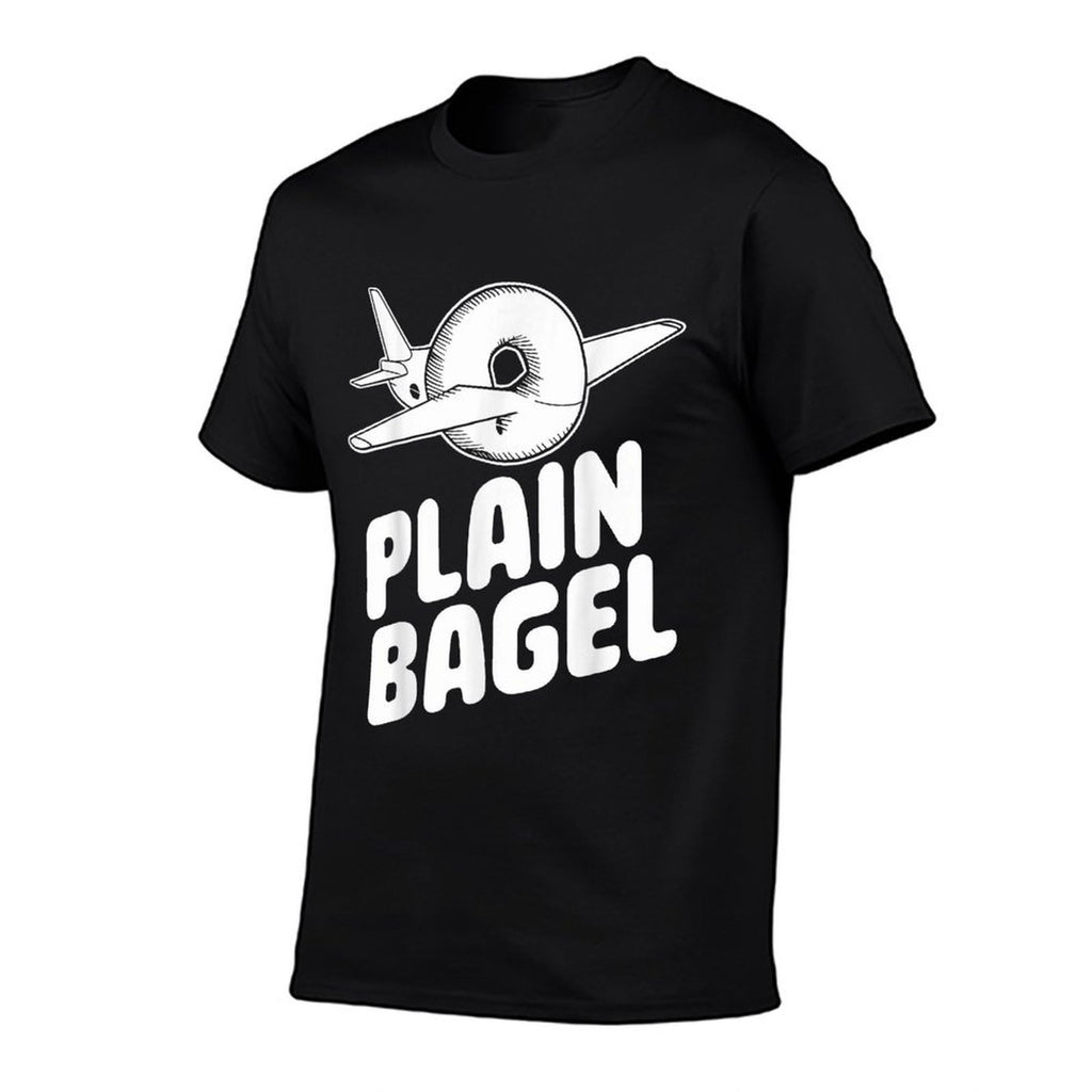 Plain Bagel Funny Word Pun Bagel Lover Plane Humorous Meme  Eco-friendly Material T-Shirt