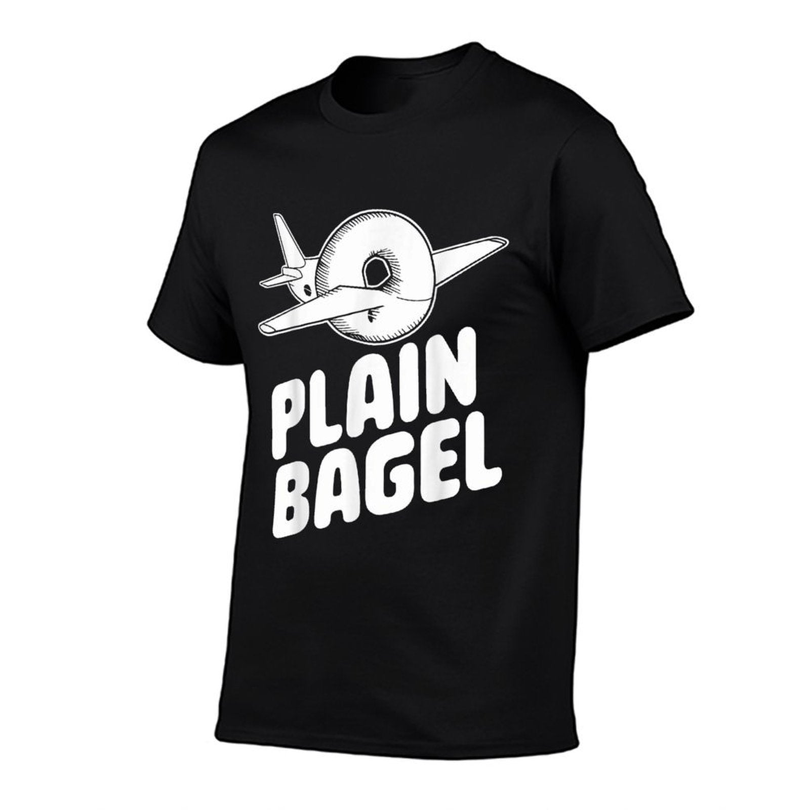 Plain Bagel Funny Word Pun Bagel Lover Plane Humorous Meme  Eco-friendly Material T-Shirt