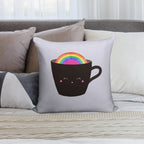 Rainbow in My Cup Soft Warmth Comfort Throw Pillow