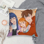 The Trio Friend Soft Skin-Friendly Throw Pillow