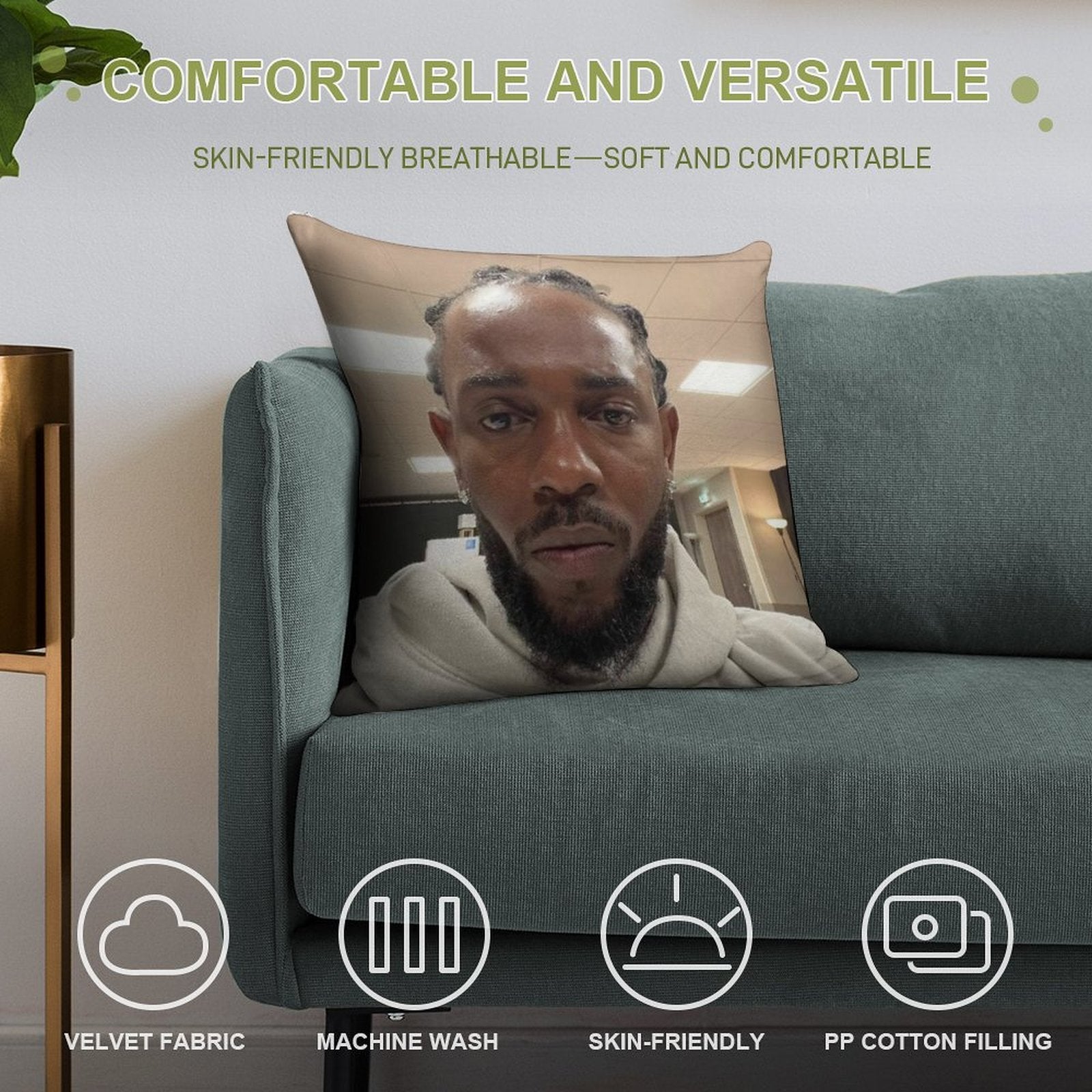 Kendrick Lamar Soft Ultra-Soft Texture Throw Pillow