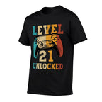 Level 21 Unlocked Video Gamer 21 Years Old 21st Birthday  Vintage-inspired T-Shirt