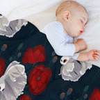 Bettas And Poppies Easy Care Throw Blanket