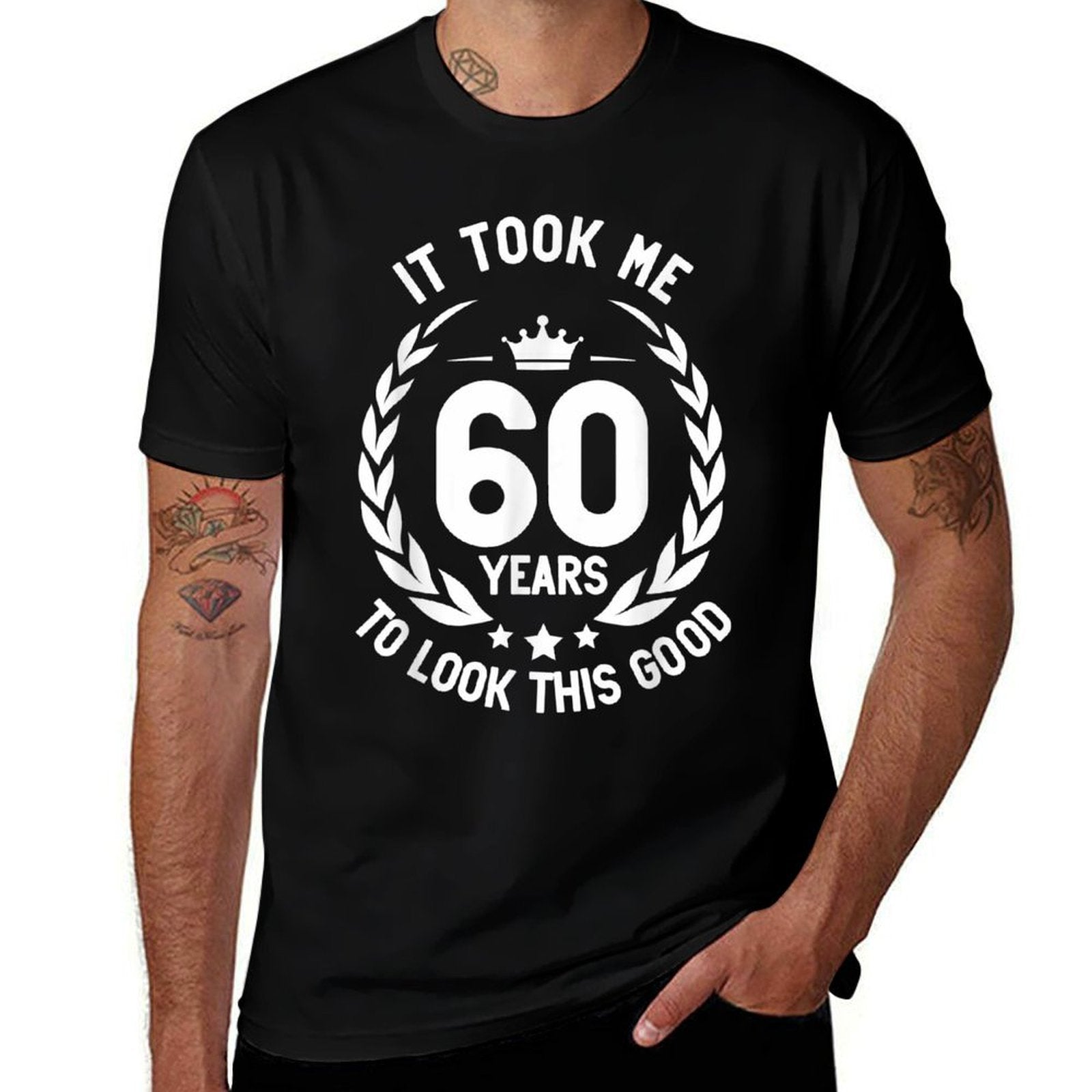 It Took Me 60 Years To Look This Good  60th Birthday  Ribbed Collar T-Shirt