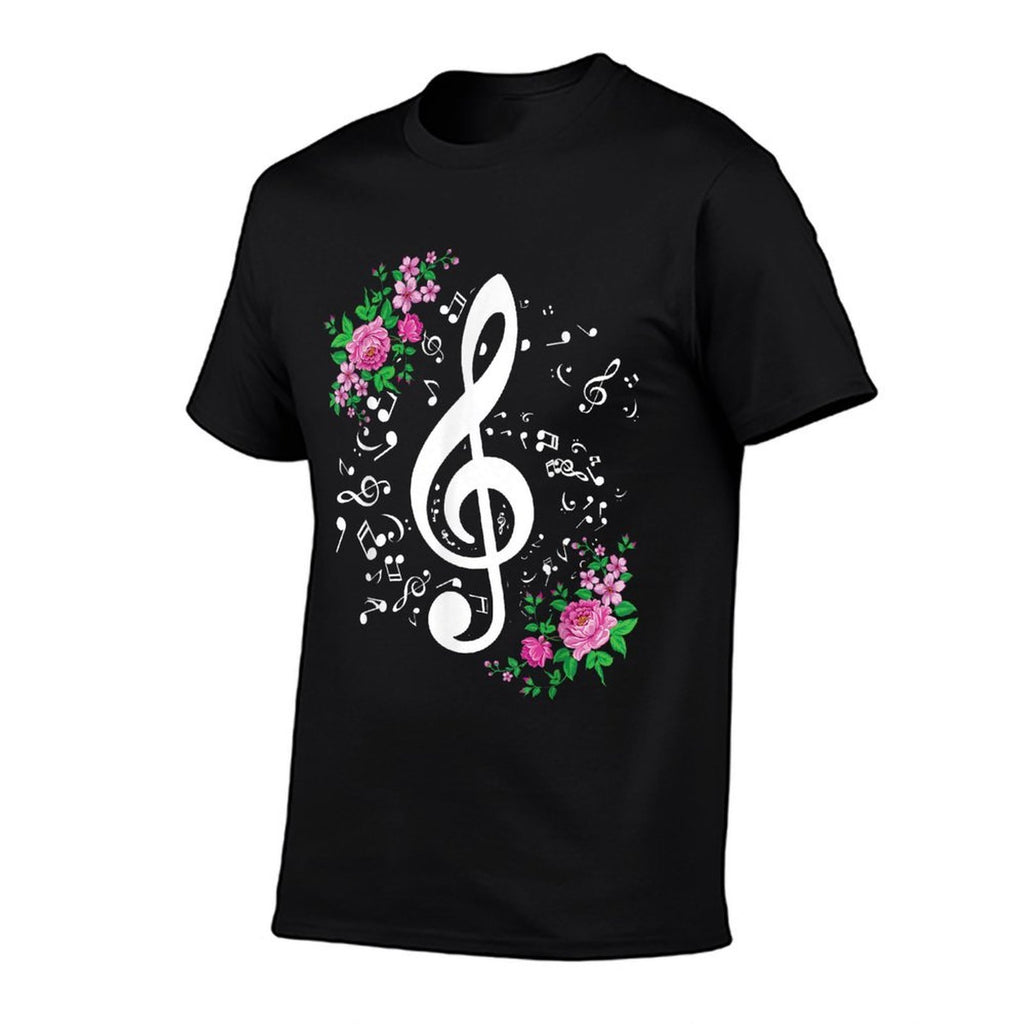 Cut Music Notes Clef Teacher,musical Notes And Flowers  Affordable Price T-Shirt
