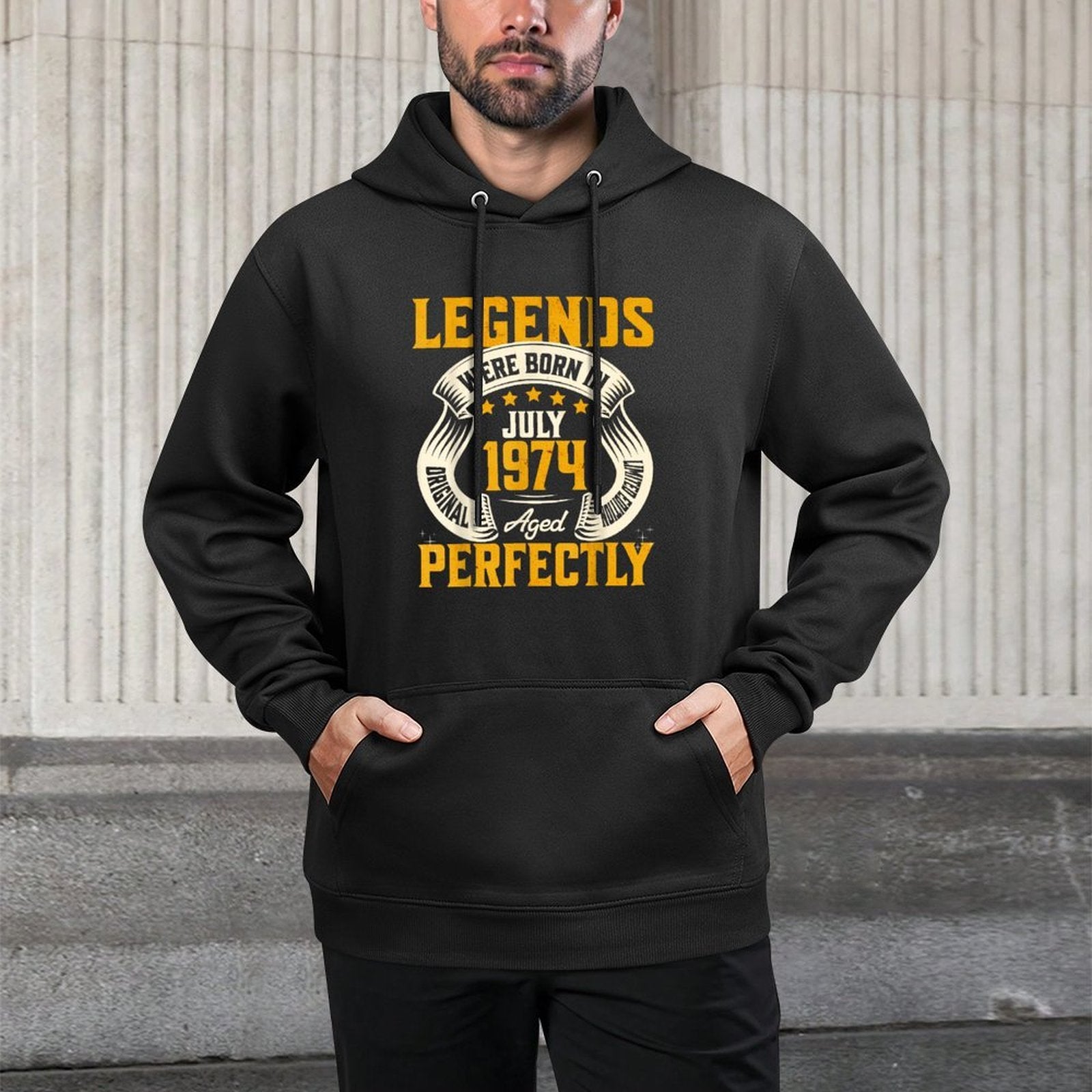 50th Birthday July 1974 Legend 50 Years Old Man All-Day Comfort Hoodie