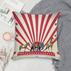 Vintage Circus Animals Soft Hidden Zipper Throw Pillow
