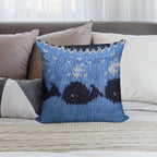 Icelandic Sweater Pattern - Whales Soft Home Decor Throw Pillow