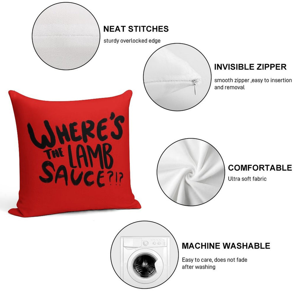 Where's The Lamb Sauce -Chef Meme Soft Skin-Friendly Throw Pillow