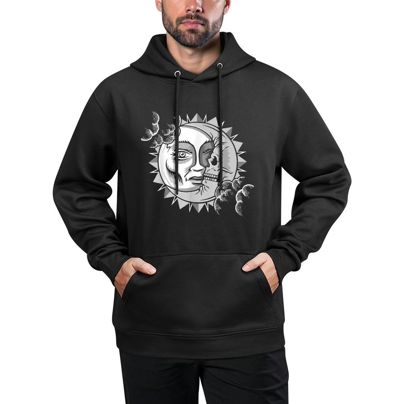 Tarot Astrology Sun Face And Skull Moon Mandala Pilling-Resistant Hoodie