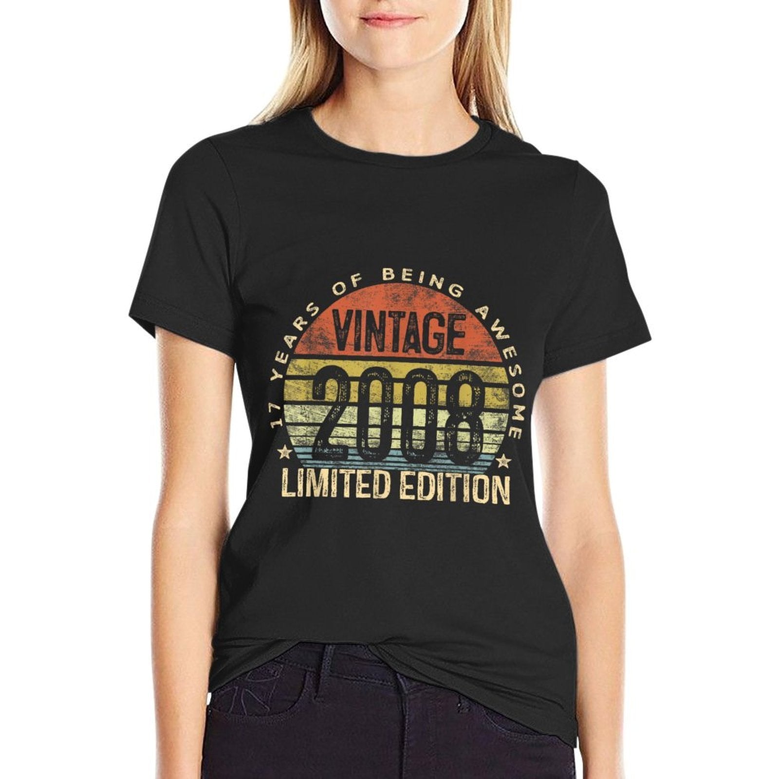 Vintage 2008 Limited Edition 17-Year-Old Gifts 17th Birthday  Oversized Silhouette T-Shirt