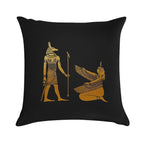 Anubis And Ma’at Soft High-Density Material Throw Pillow