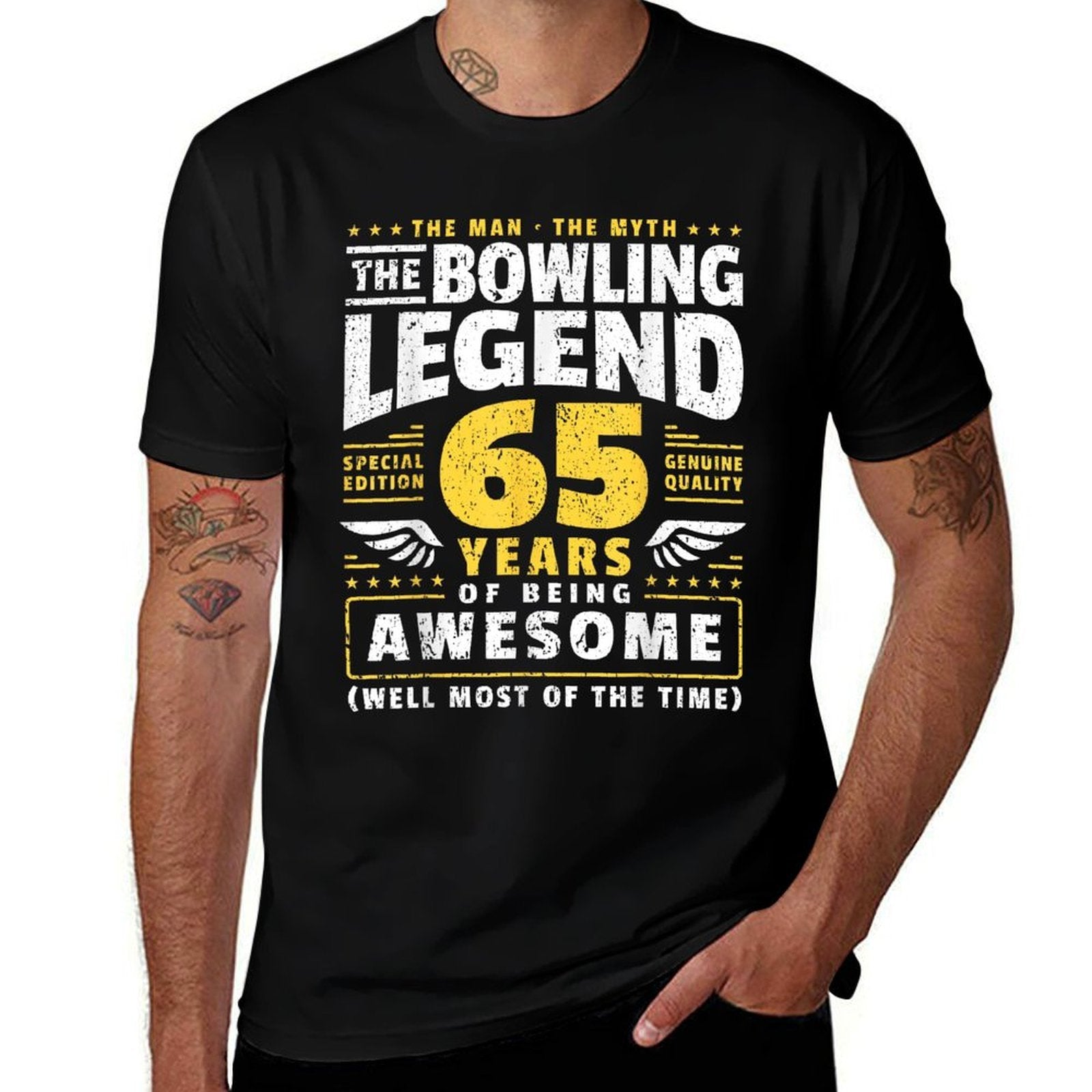 65th Birthday Bowling 65 Years Old Bowler  Eco-friendly Material T-Shirt