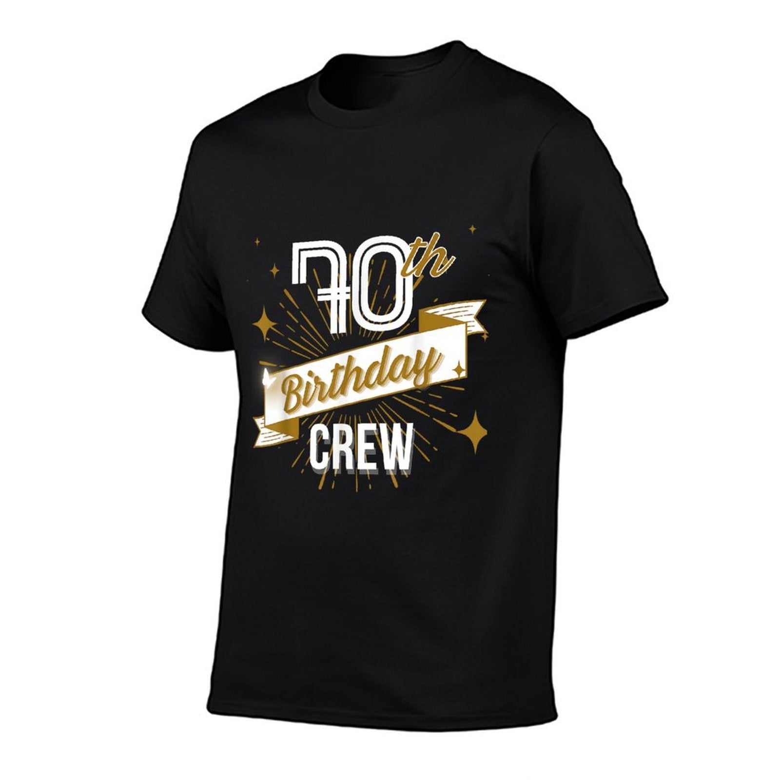 70th Birthday Crew Ideas Matching Family Outfit Friends  Polyester Blend T-Shirt