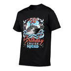 50th Birthday Cruise Squad - Nautical Celebration  Heathered Texture T-Shirt