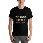 21 Year Old Gifts Vintage 2001 Limited Edition 21st Birthday  Summer-ready Fabric T-Shirt