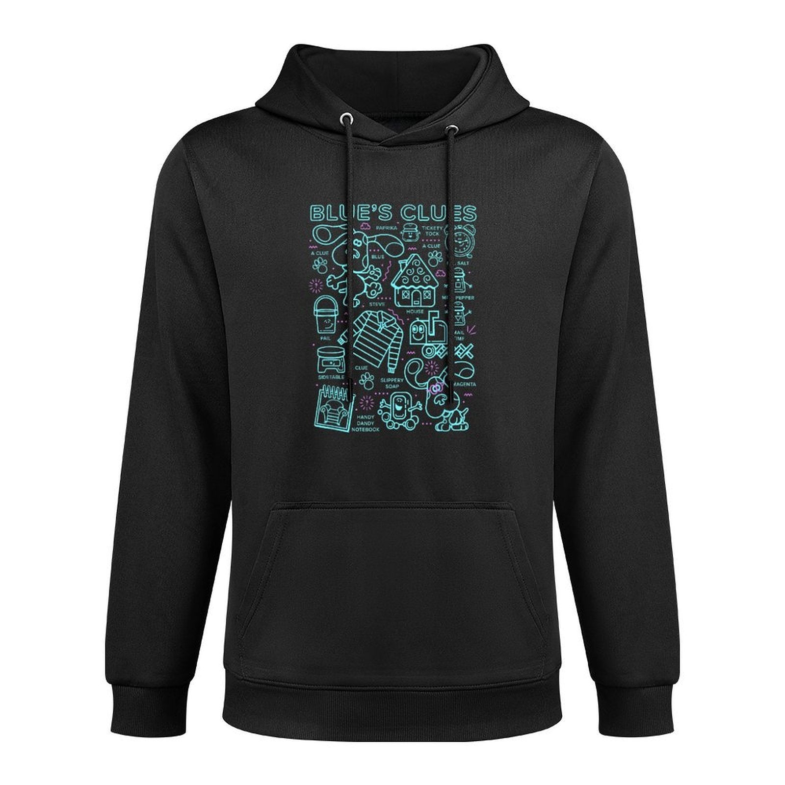 Blues Clues Group Shot Outline Collage Casual Wear Hoodie