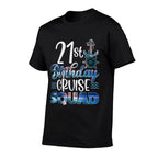 21st Birthday Squad Cruise Birthday Trip Cruise Birthday  Rolled Sleeves T-Shirt