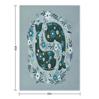 Pretty Floral Whales Circle in Blues And Greens Multi-functional Throw Blanket