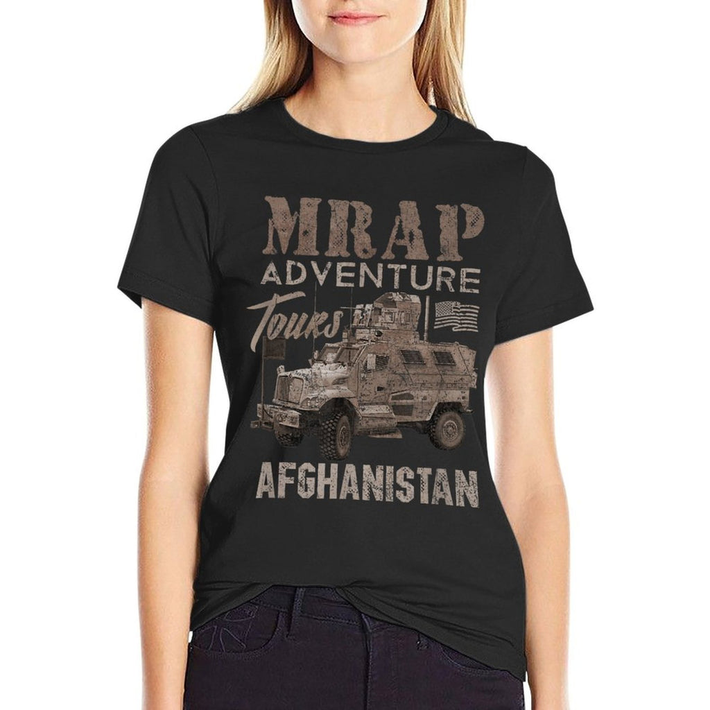 Military Veteran Afghanistan Army MRAP Adeventures Shirt  Ribbed Collar T-Shirt